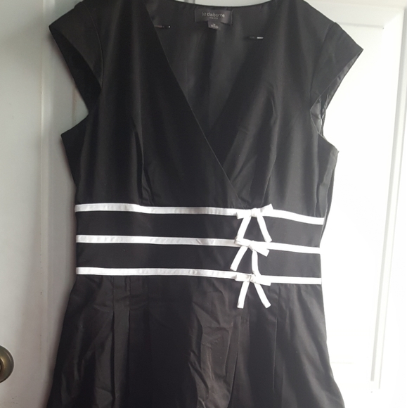 liz claiborne black and white dress
